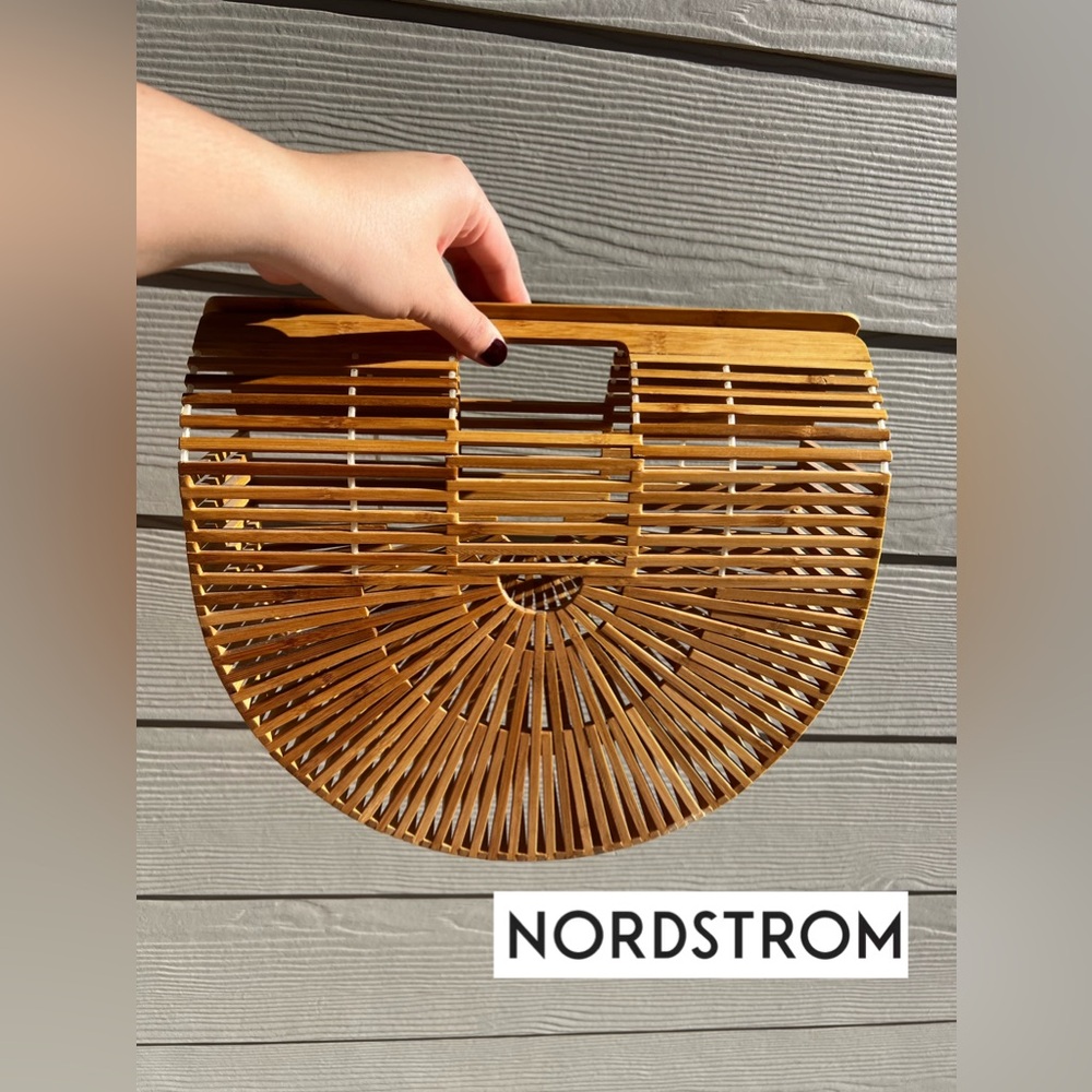 Nordstrom Tan Bamboo Half-Moon Bag
